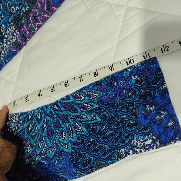 Beautiful peacock feathers tunic top/dress, sz med - Picture 14 of 16